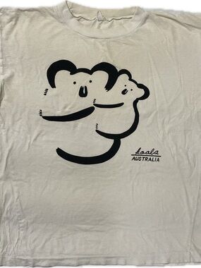 Koala Australia White Graphic Vintage single stitch Tee with Black Print